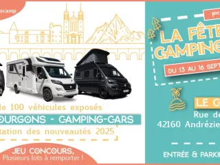 1e Edition La fête du Camping- Car à Andrézieux Bouthéon dans la Loire  Amis voyageurs, nous vous donnons rendez-vous du 13 au 16 septembre dans le hall d'exposition du C.A.B.L. (Complexe d'Animation des Bords de Loire) à Andrézieux-Bouthéon (42) pour 4 jours de fête du Camping-Car.  Plus de 100 véhicules sont exposés : Camping-cars, vans et fourgons aménagés pour vous accompagner dans vos futurs projets de voyages. 